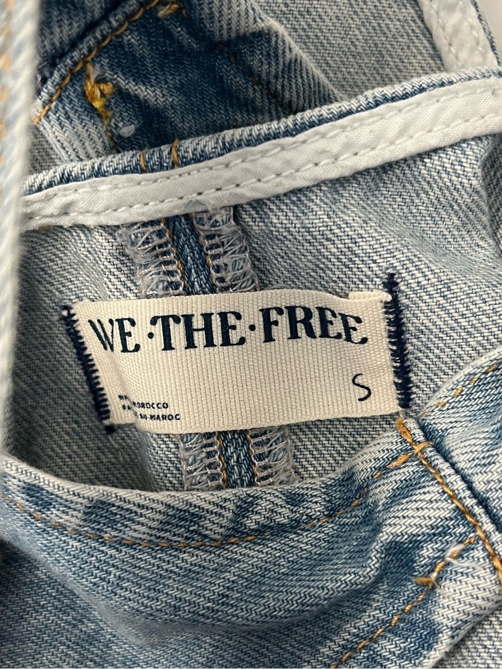 We The Free Light Blue Denim Romper with Subtle Distressing - Picture 3 of 3